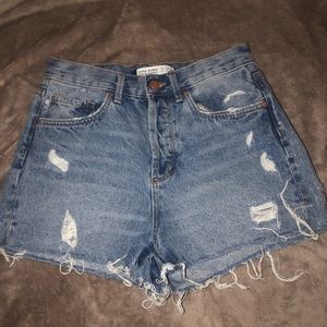 Zara Z1975 High Waist Denim Shorts Size 4